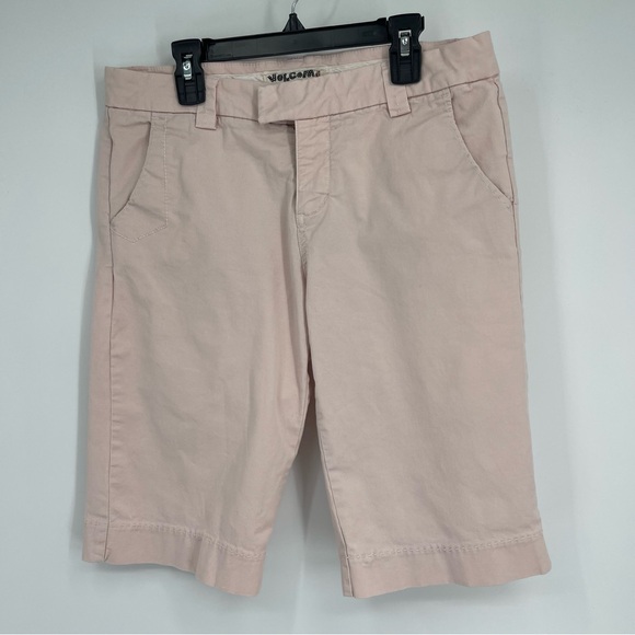 Vintage Y2K Volcom Juniors 7 Low Rise Pink Bermudas Old Money Preppy Indie - Picture 11 of 13